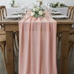 Chiffon Bordløber Lyserød
