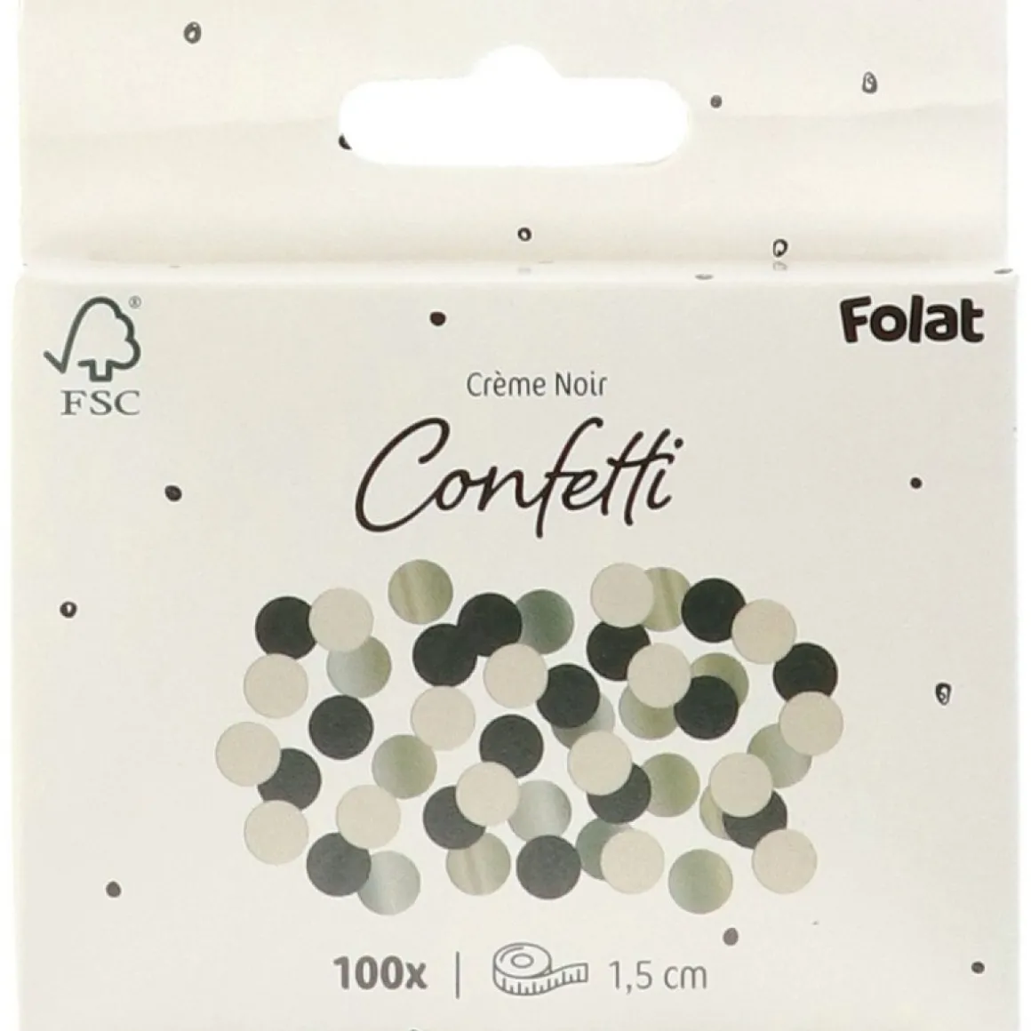Cirkel Konfetti Sort/Creme/Champagne
