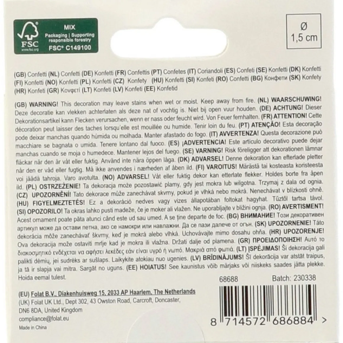 Cirkel Konfetti Sort/Creme/Champagne