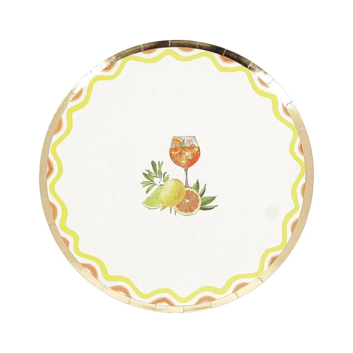 Citrus Paptallerkener Guldkant
