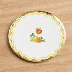 Citrus Paptallerkener Guldkant