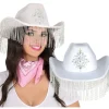 Cowboyhat Med Perlefranser Hvid