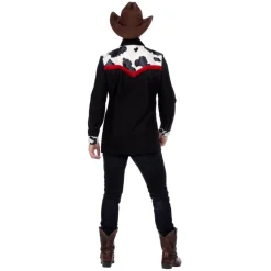 Cowboy Skjorte Sort/Hvid/Rød