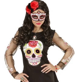 Day Of The Dead øjenmaske, sort/rød