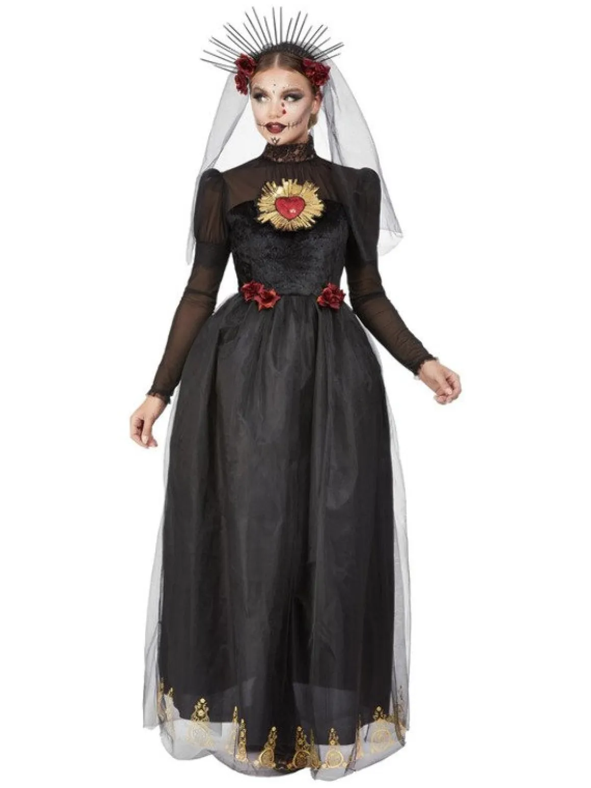 Day Of The Dead Sort Brud Kostume