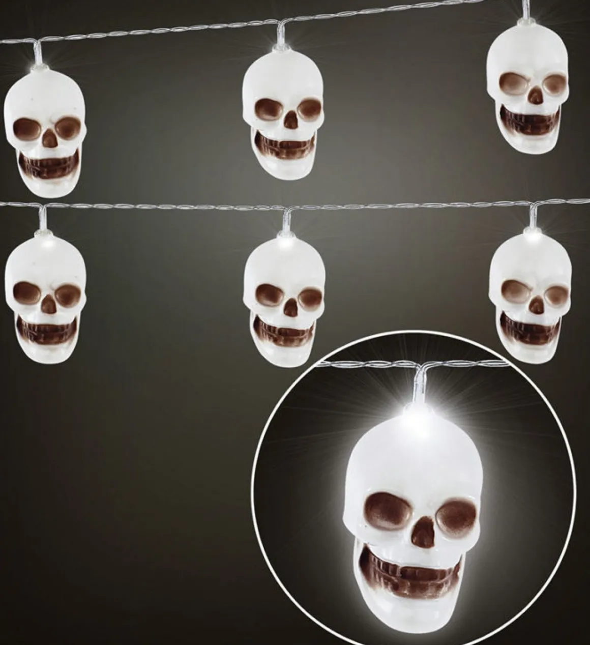 Dødningehoved LED Lyskæde