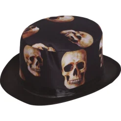 Dødningehoved Tophat Sort