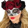 Dia de los Muertos Øjenmaske Vinrød