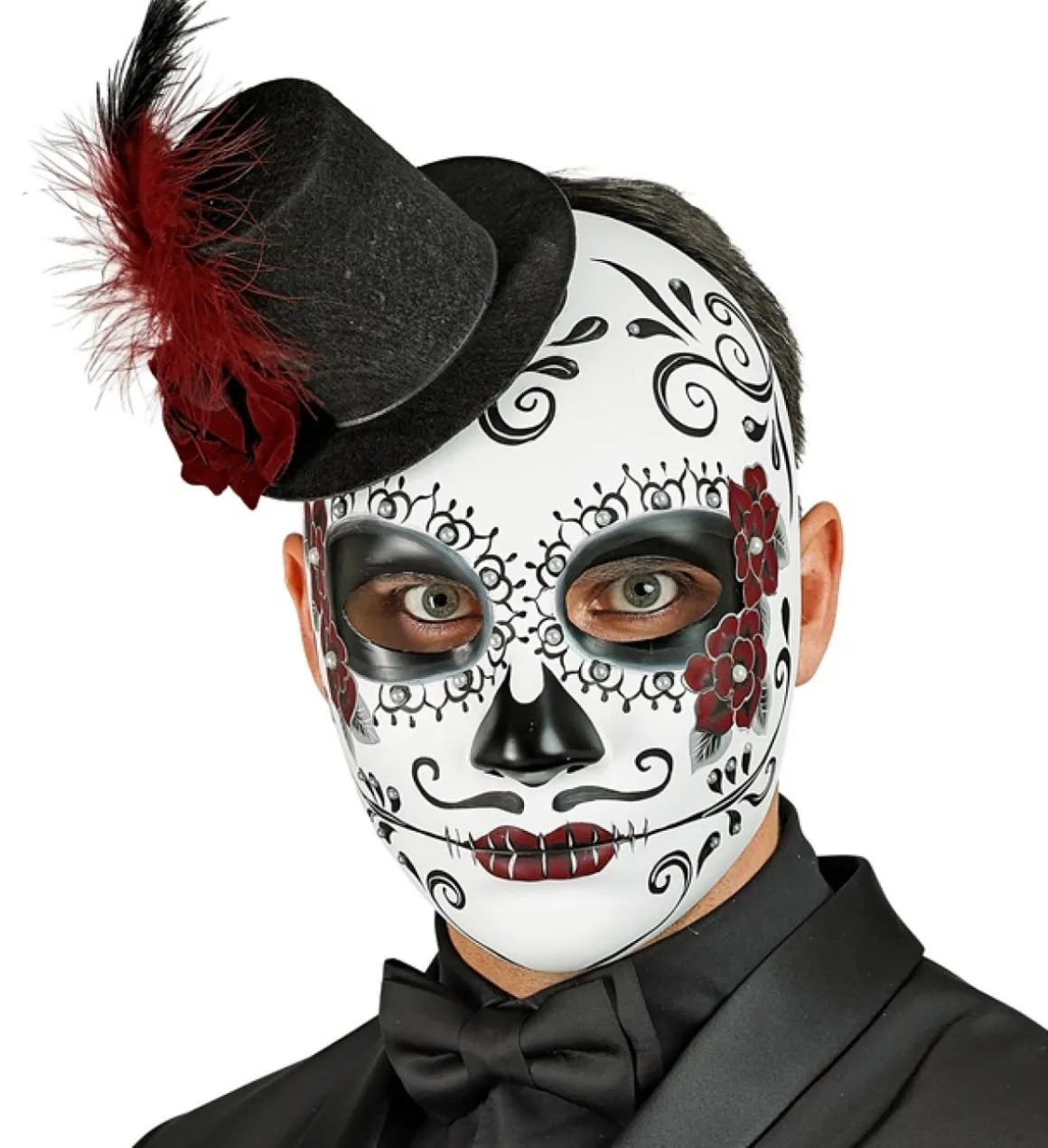 Dia de los Muertos Maske Sort/Rød