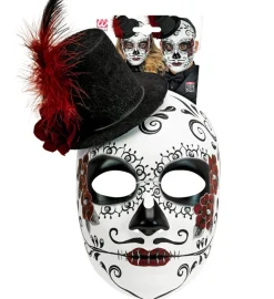 Dia de los Muertos Maske Sort/Rød