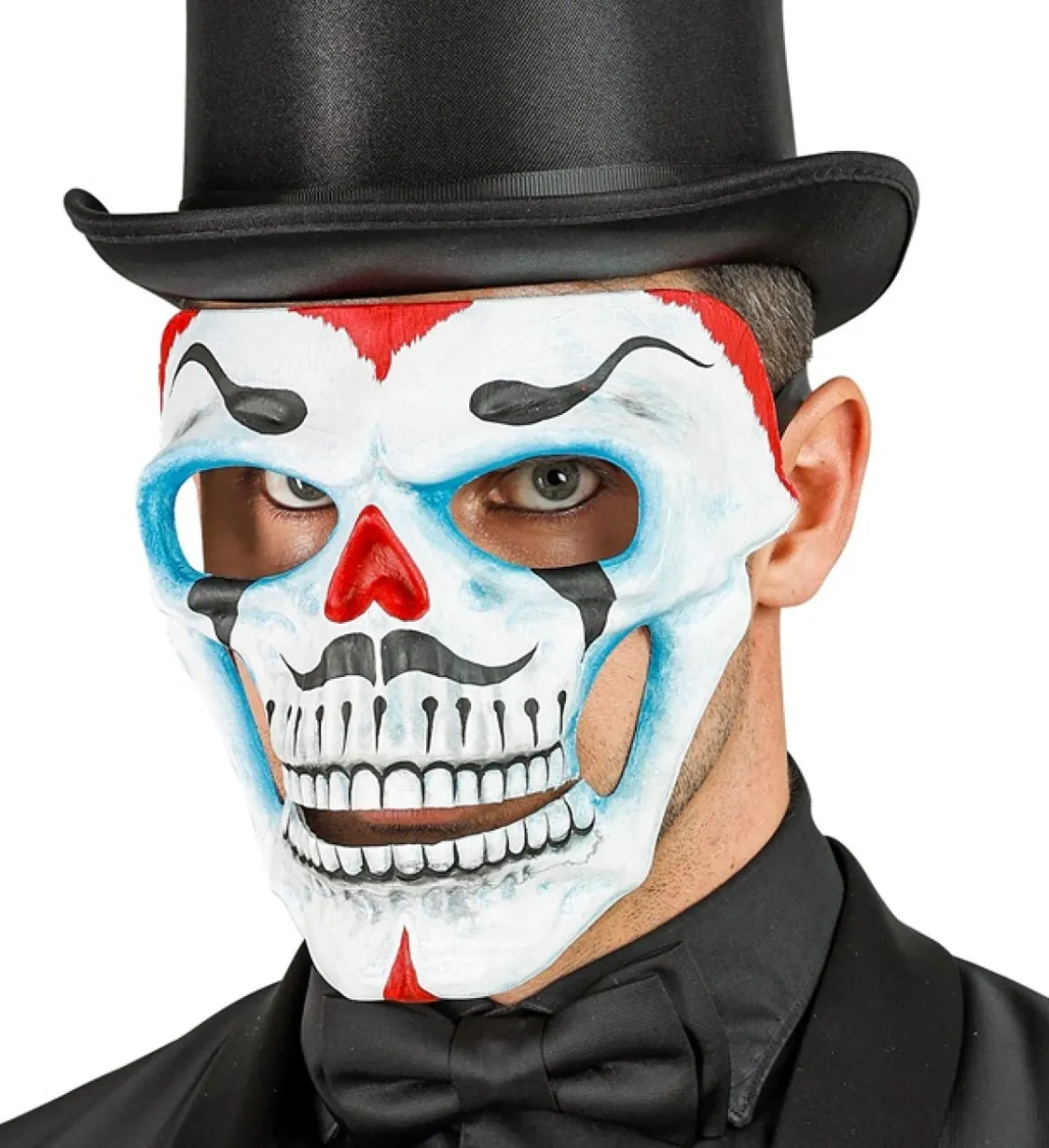 Dia de los Muertos Skeletmaske Blå/Rød