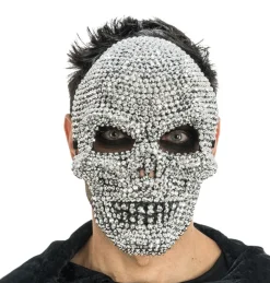 Diamant Skeletmaske Sølv
