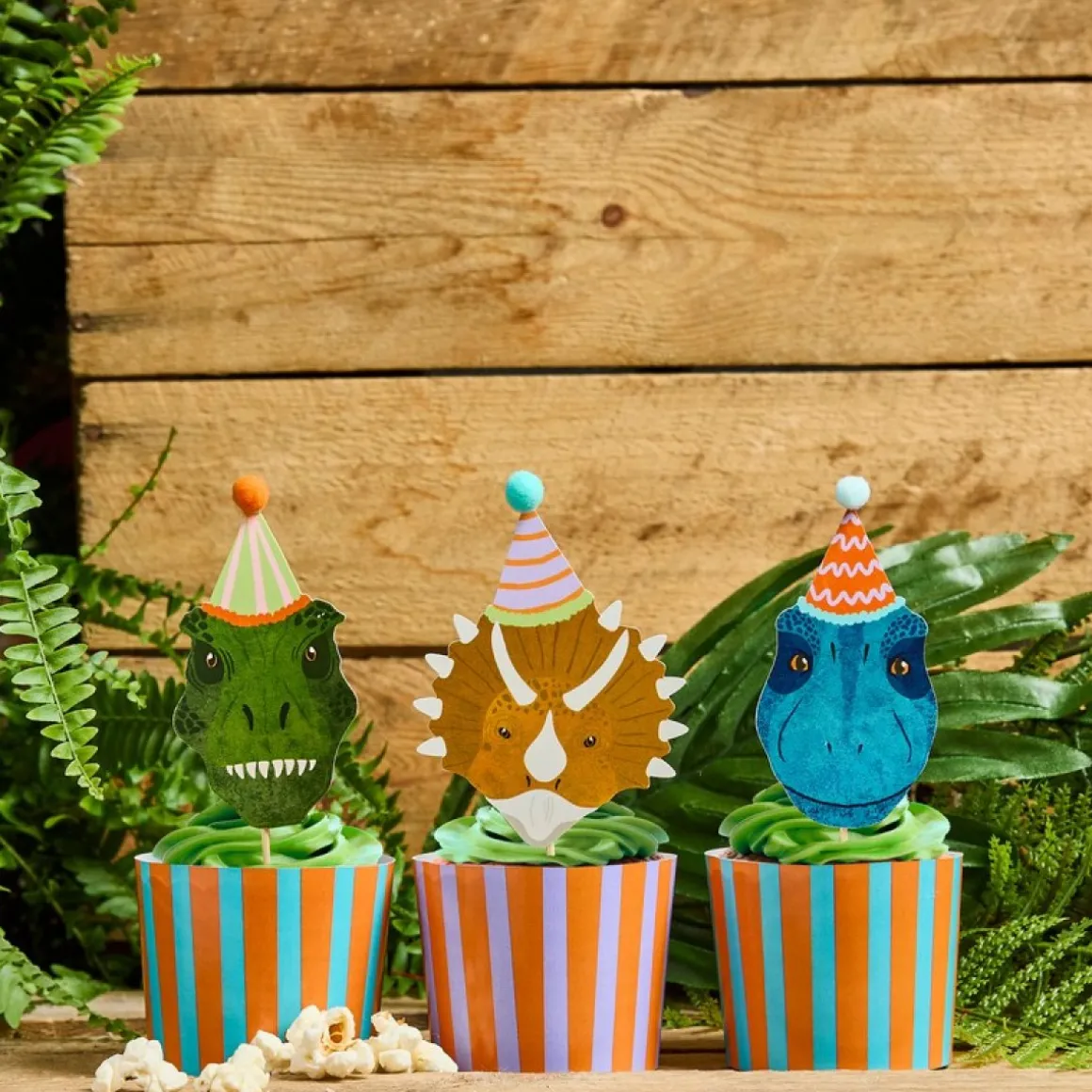 Dinosaur Party Cupcake Wrappers & Kagepinde