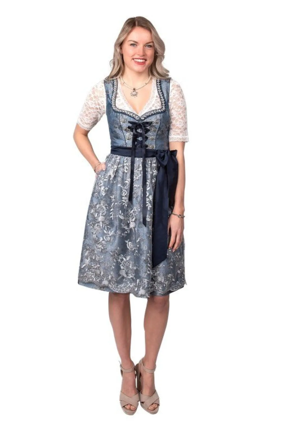 Dirndl Amelia Grå/Blå