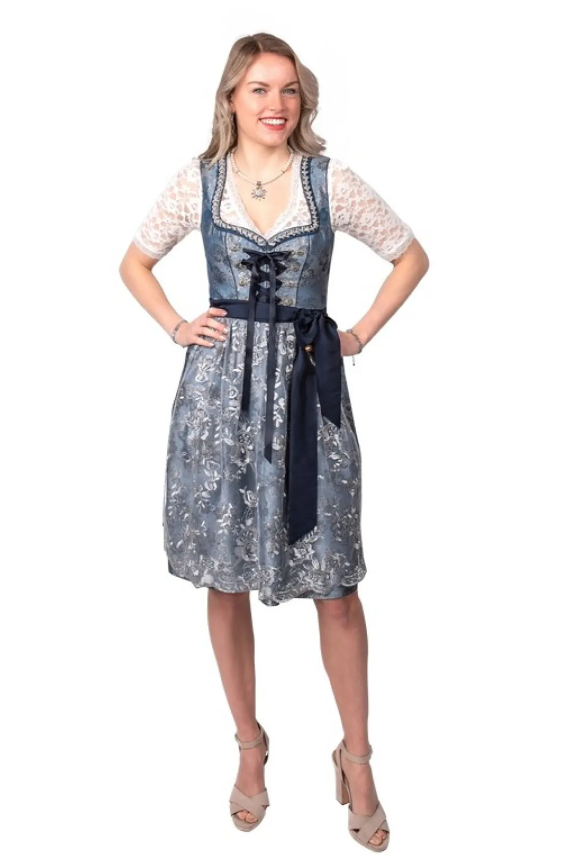 Dirndl Amelia Grå/Blå