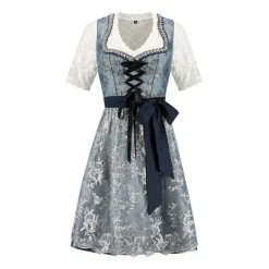 Dirndl Amelia Grå/Blå