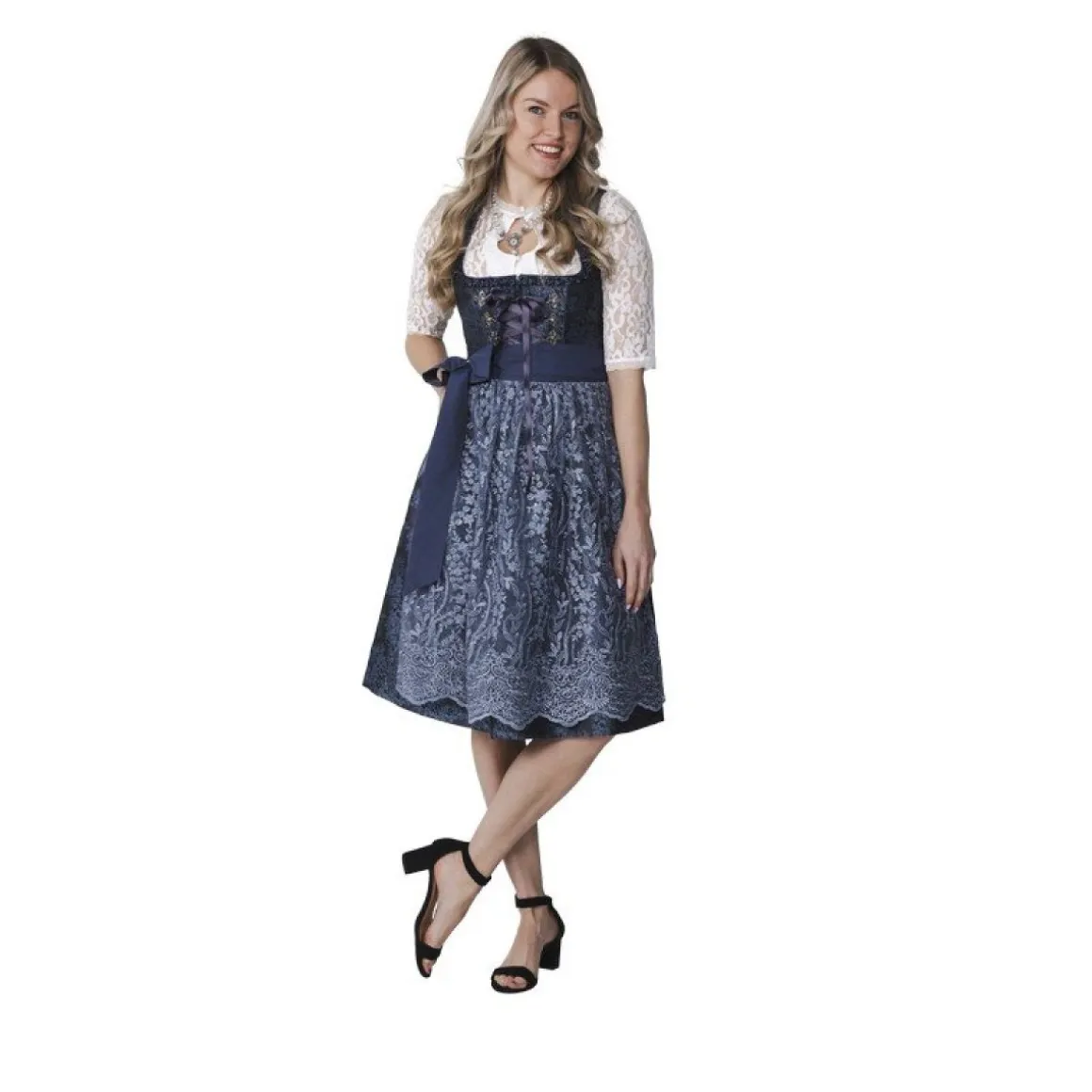 Dirndl Jacquard Blå Glimmer