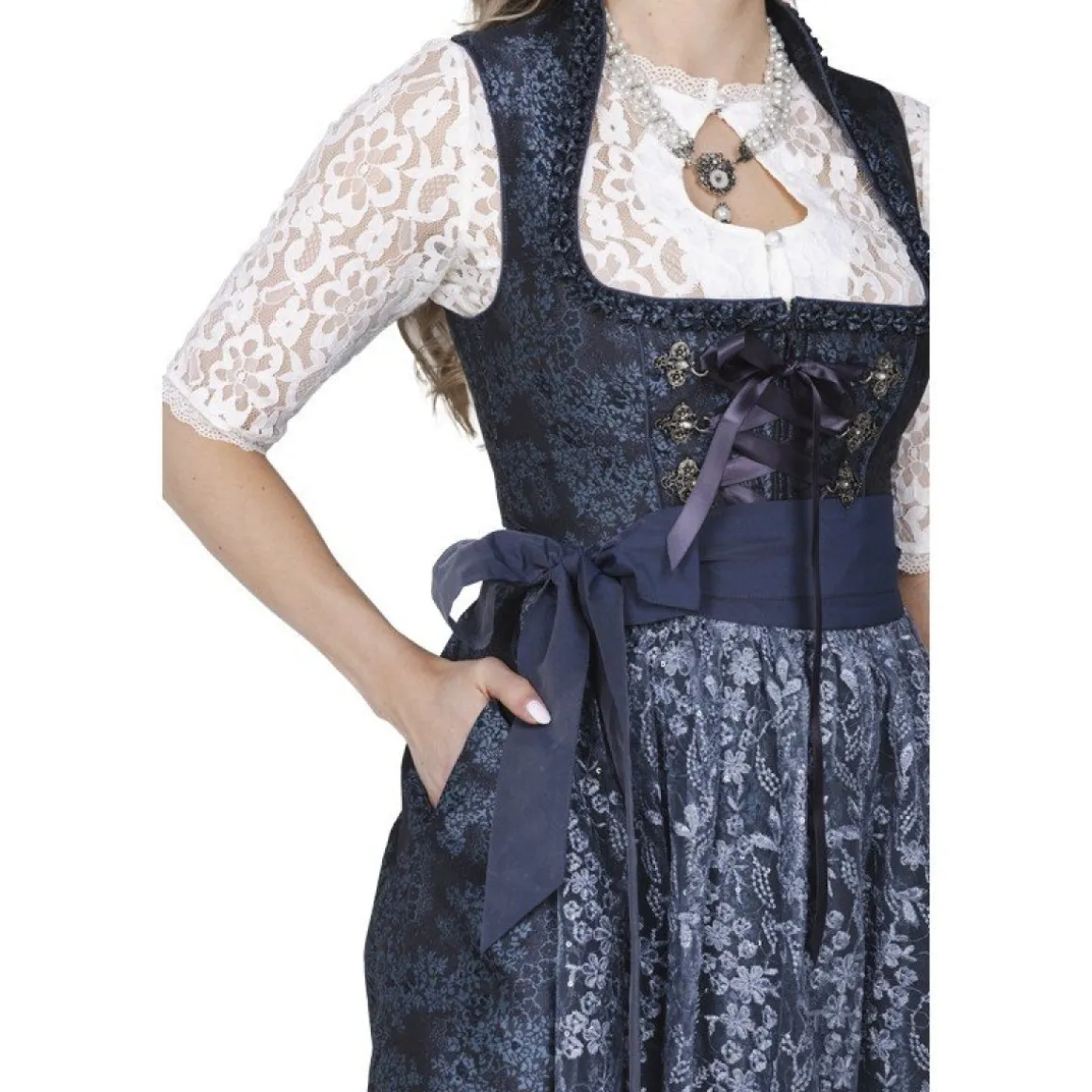 Dirndl Jacquard Blå Glimmer