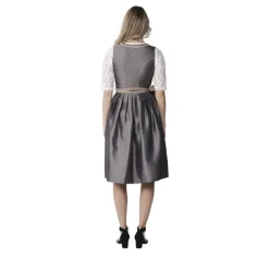 Dirndl Jacquard Blomstret Sølvgrå