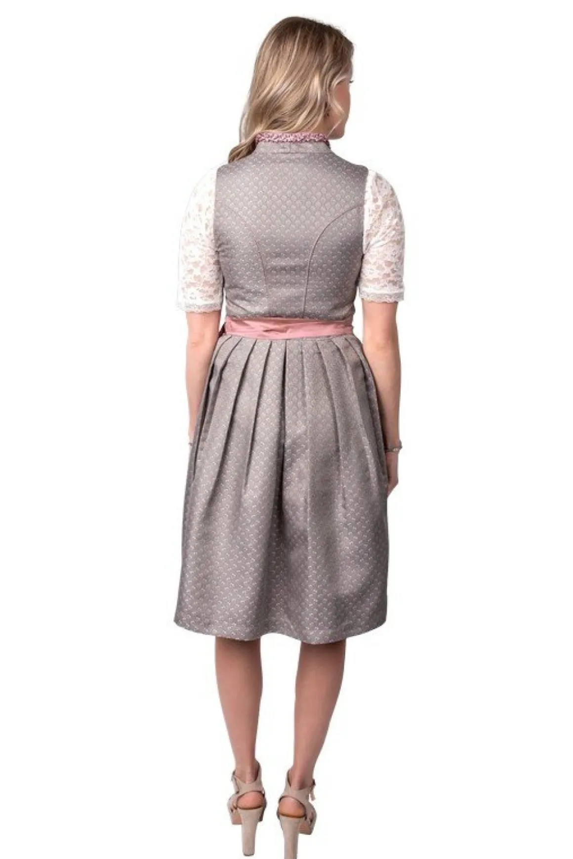 Dirndl Jacquard Grå/Rosa