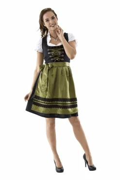 Dirndl Midi Grøn Sort