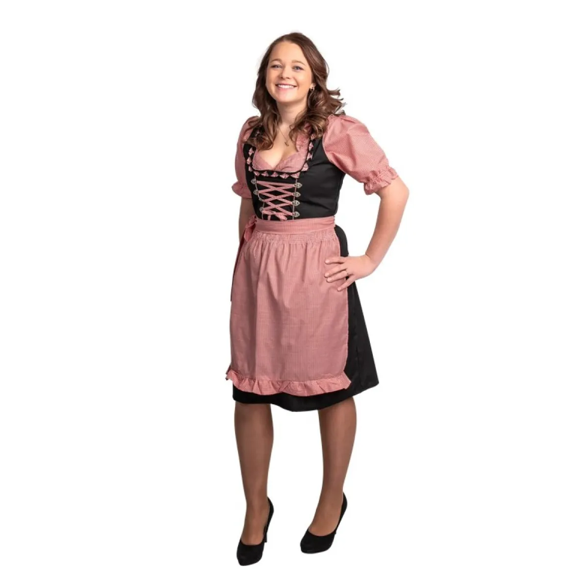 Dirndl Ternet Rød/Sort