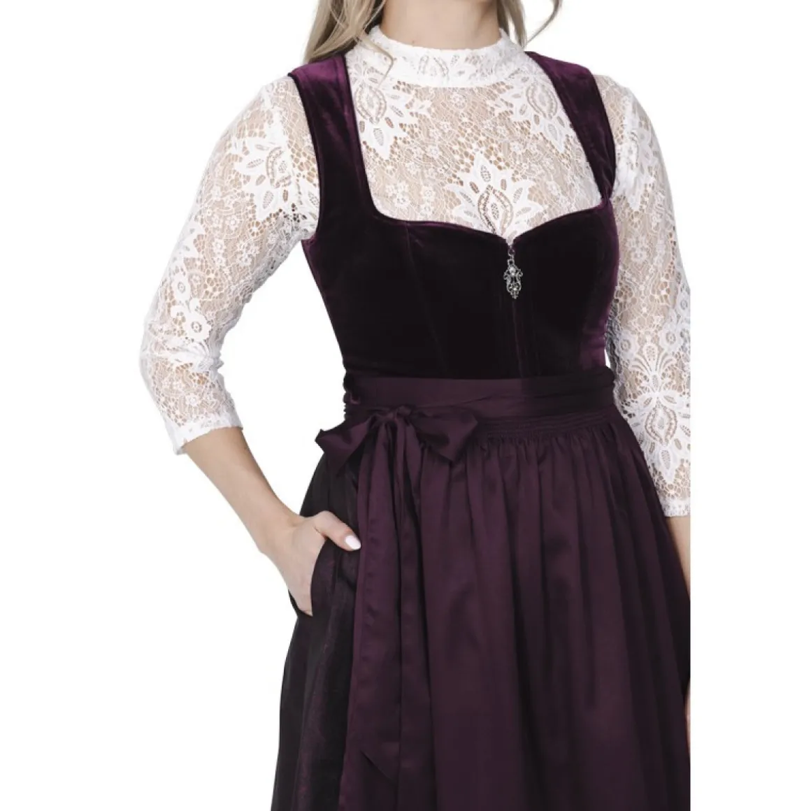 Dirndl Traditionel Aubergine