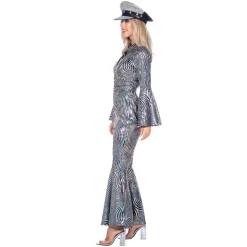 Disco Catsuit Kostume Sølv