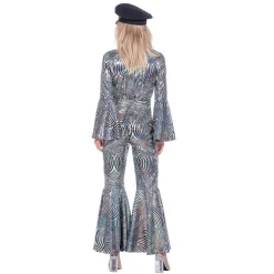 Disco Catsuit Kostume Sølv