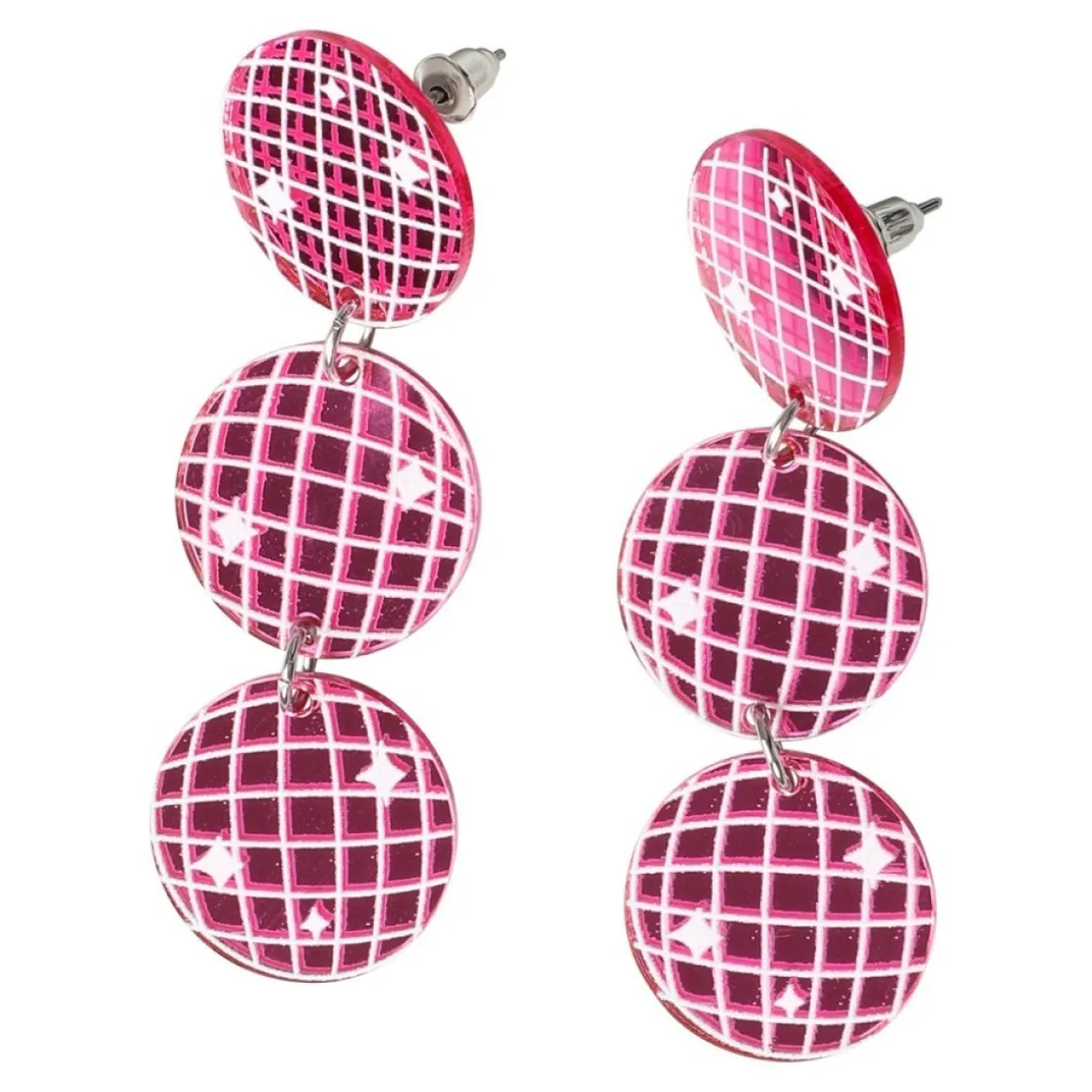 Diskokugle Øreringe Pink