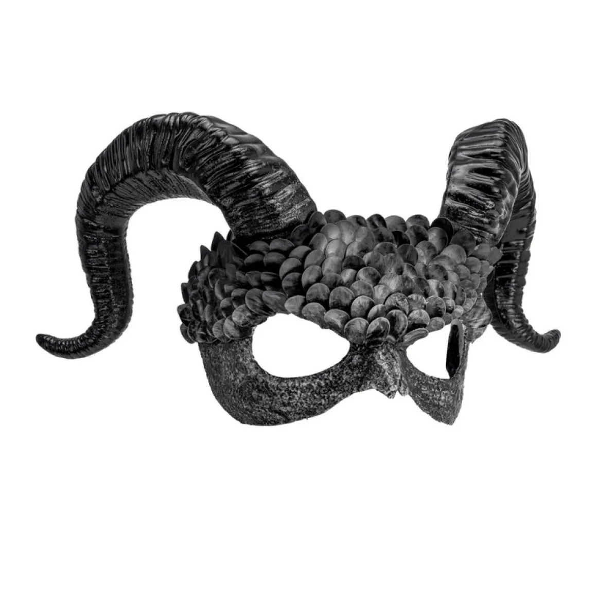 Djævlehorn Halvmaske Sort