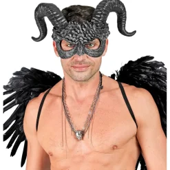 Djævlehorn Halvmaske Sort