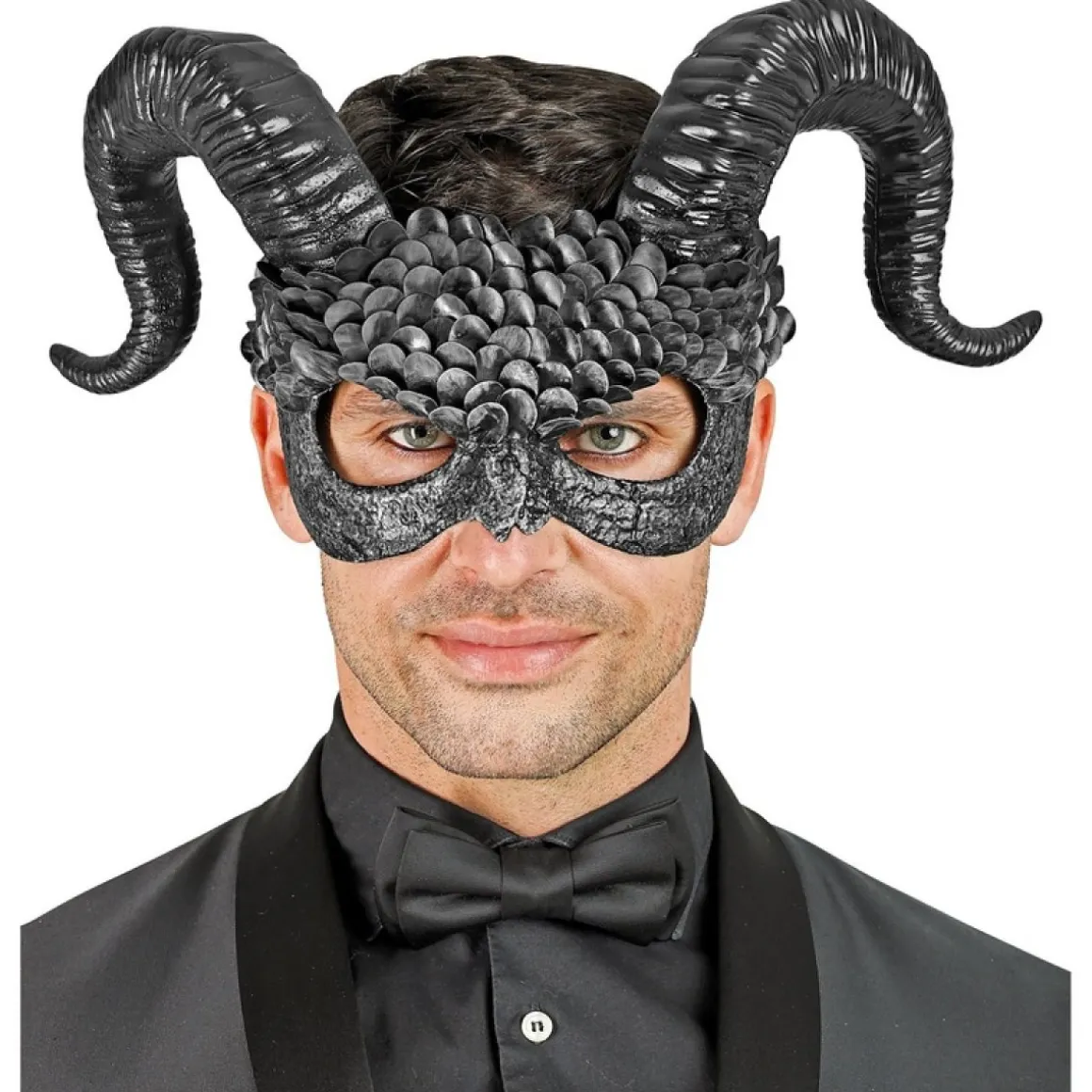 Djævlehorn Halvmaske Sort