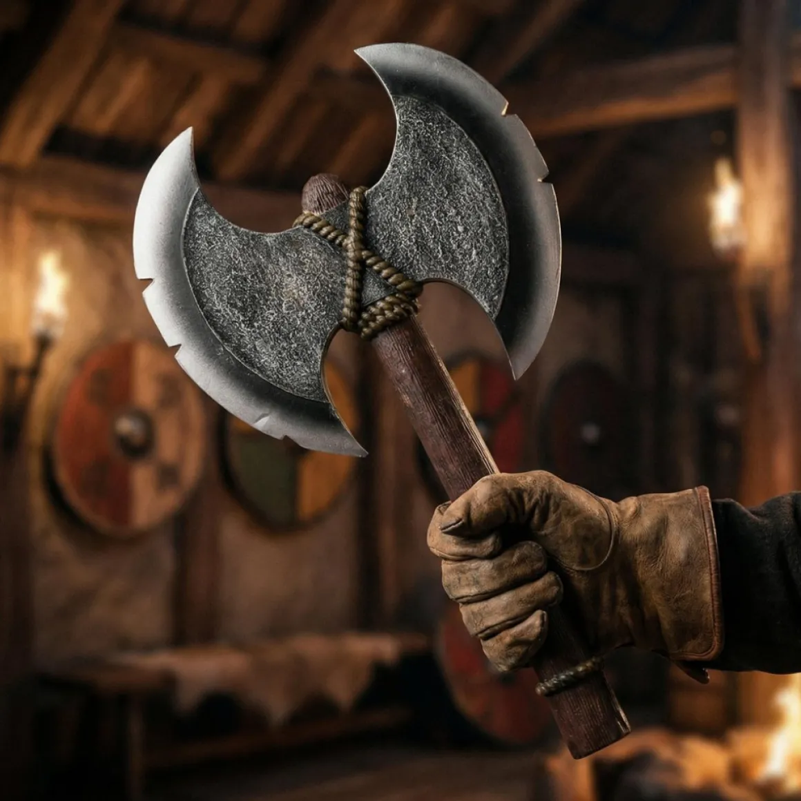 Dobbeltsidet Viking Legetøjsøkse