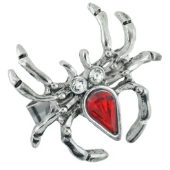 Edderkopring Med Rød Sten