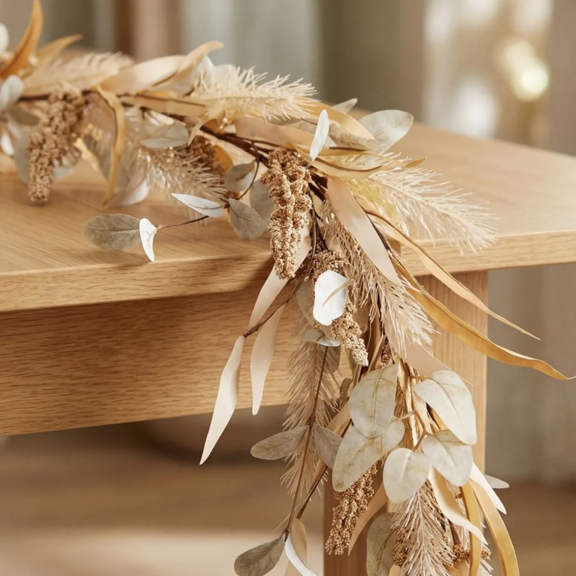 Efterårs Bladguirlande Beige