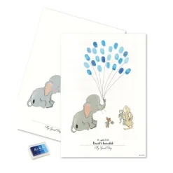 Elefant Fingeraftryk Plakat Blå