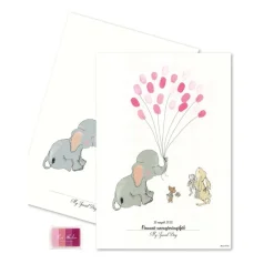 Elefant Fingeraftryk Plakat Lyserød