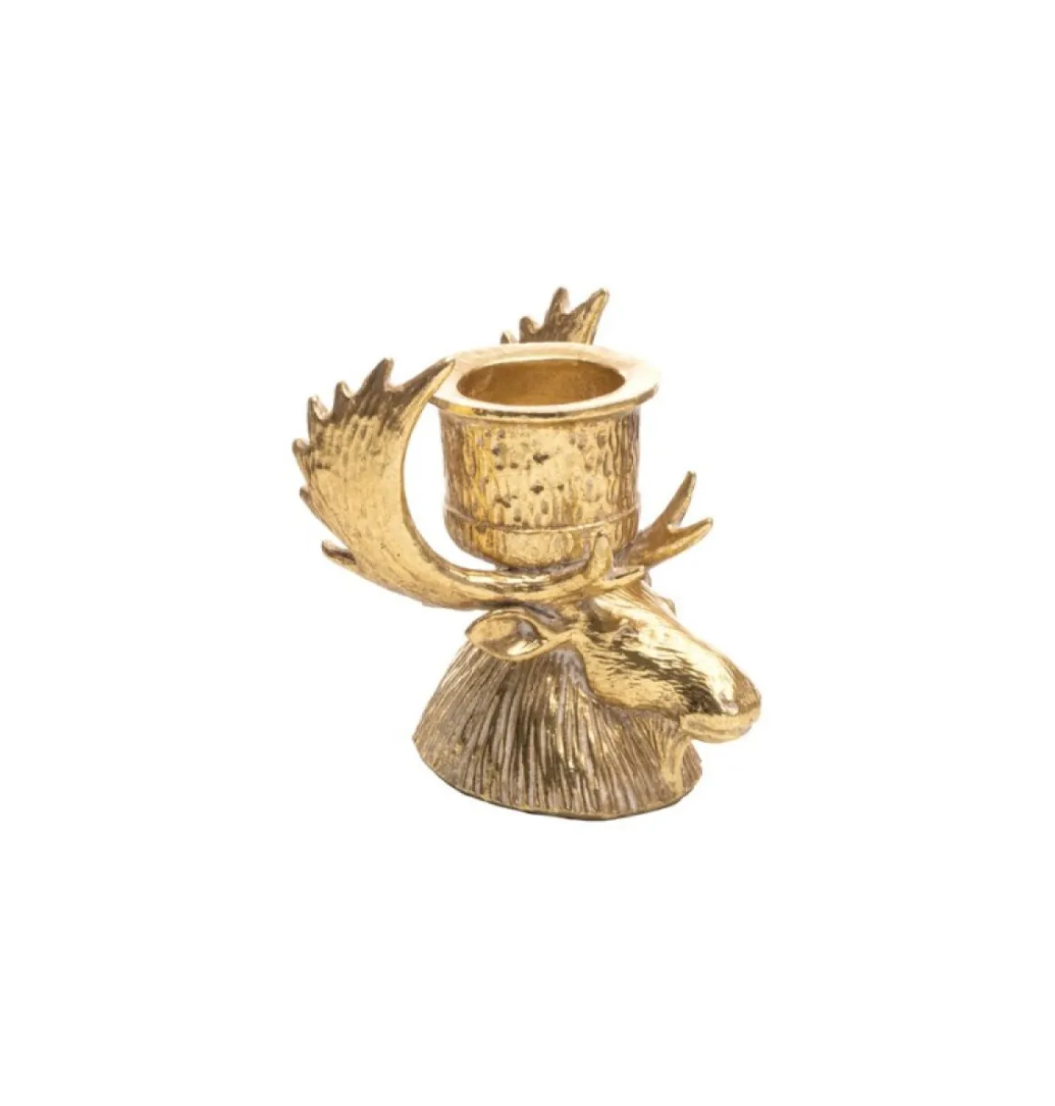 Elghoved Lysestage Guld