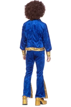 80'er Disco Kostume Blå/Guld
