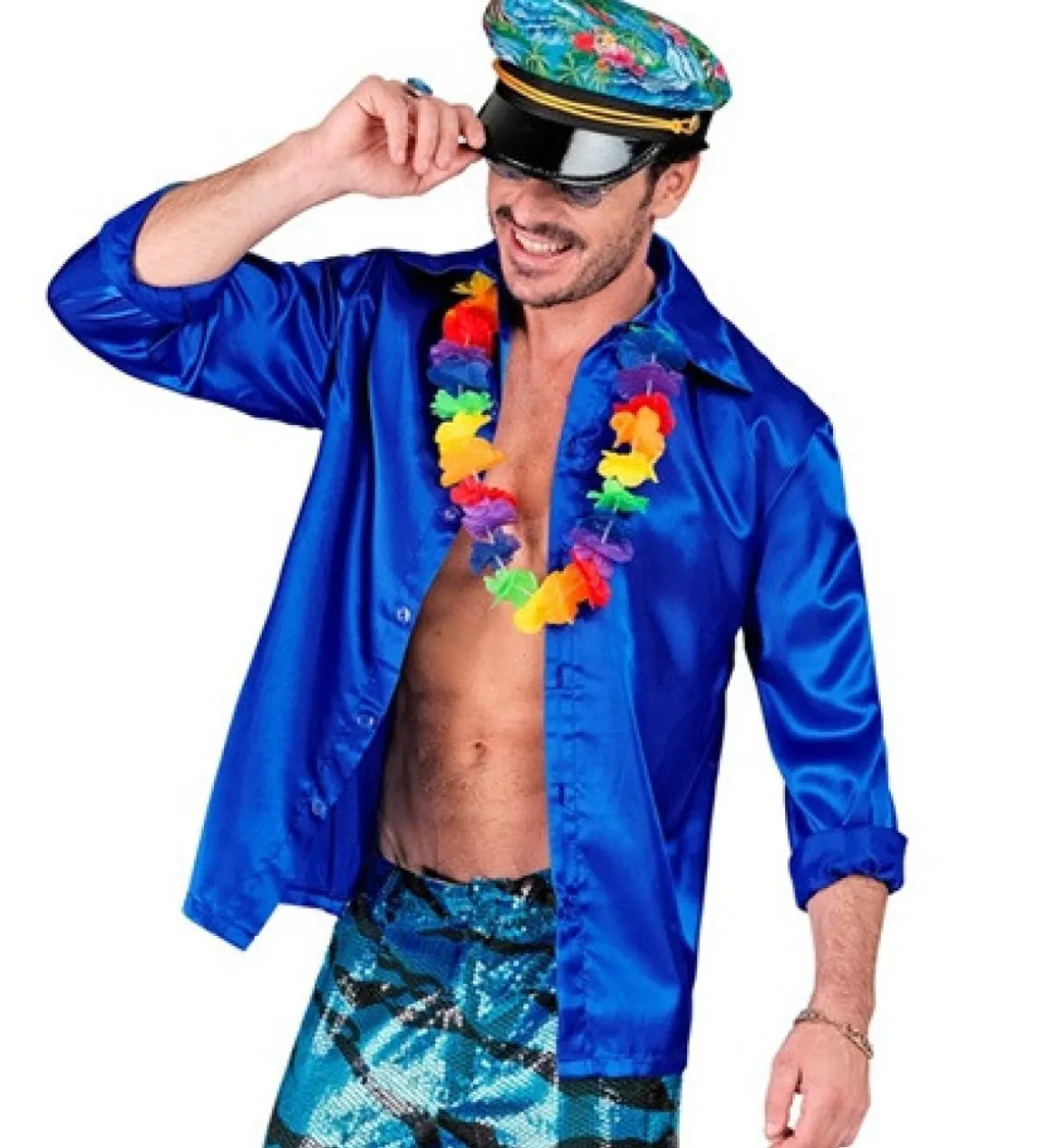 70'er Disco Skjorte Blå