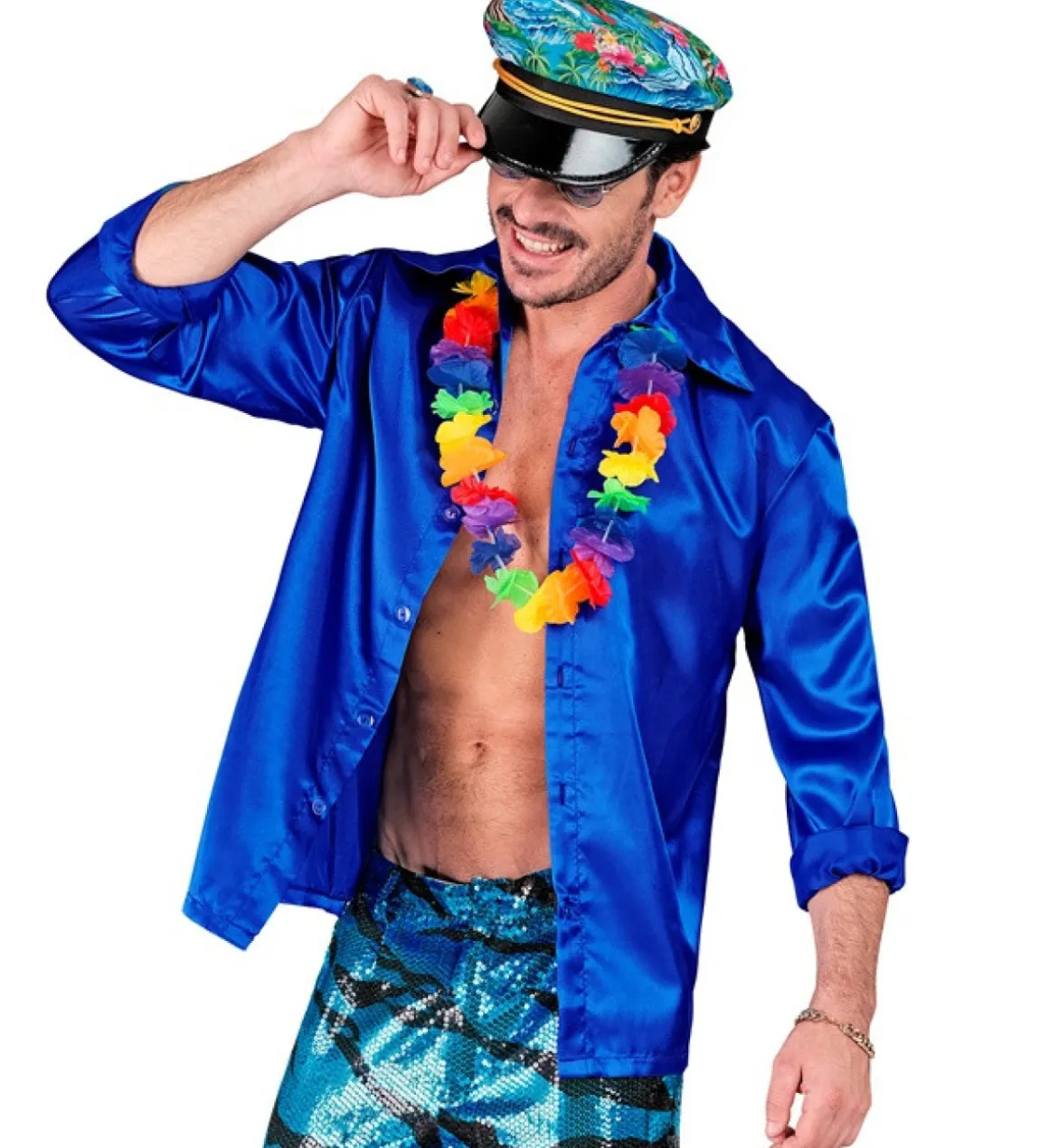 70'er Disco Skjorte Blå