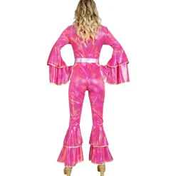 70'er Disko Jumpsuit Kostume Lyserød