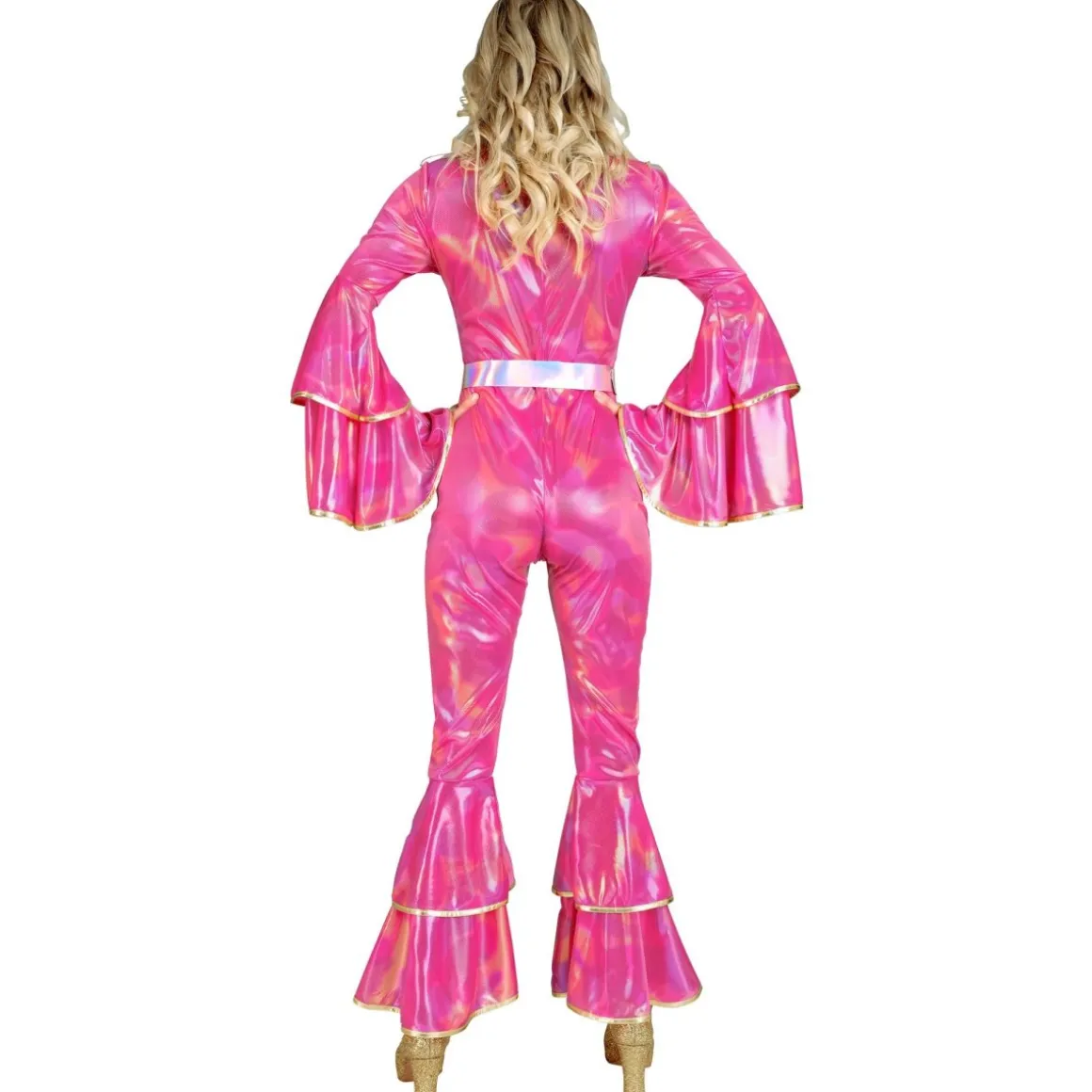 70'er Disko Jumpsuit Kostume Lyserød
