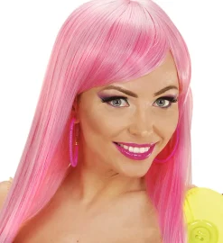 80'er Hoops Øreringe Neonpink