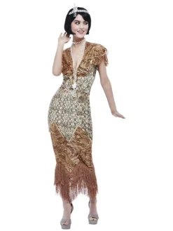 20'er Kjole Guld Deluxe Kostume