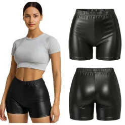 70'er Metalliske Shorts Sort