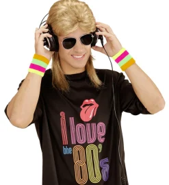 80'er Mullet Paryk & Briller Blond