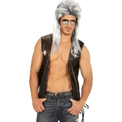 80'er Rockstar Mullet Paryk Grå