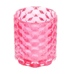Facetteret Glas Lysestage Pink